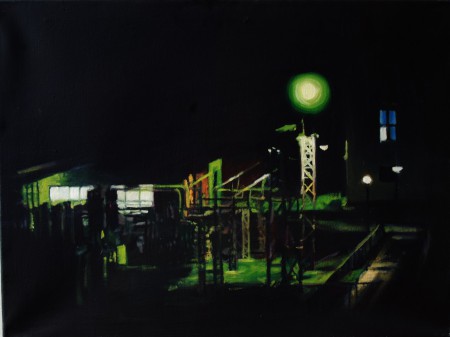 Jajcei villanyerőmű éjjel 60x80cm